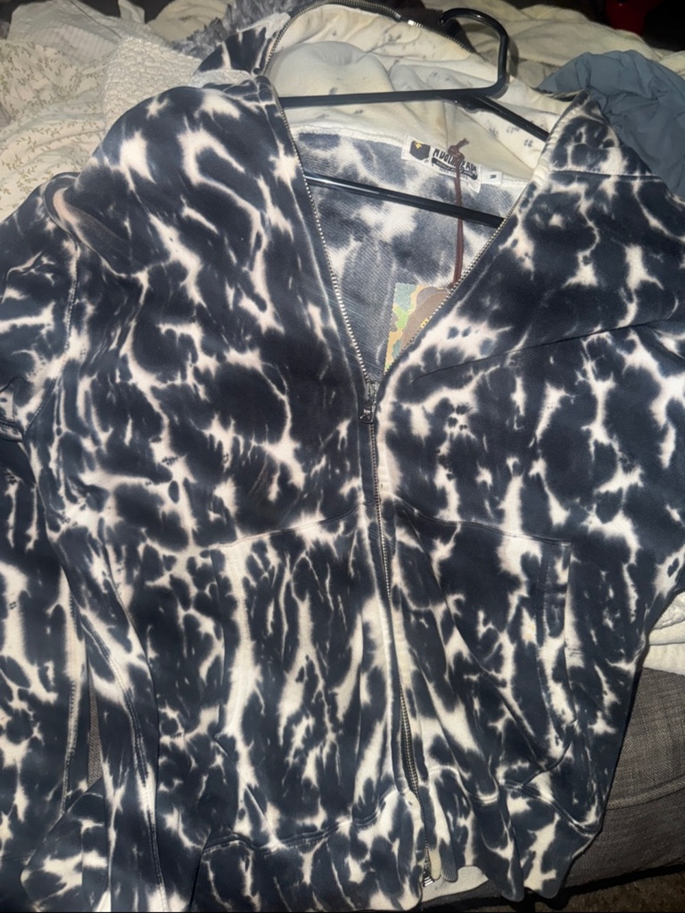 Bape Black & White Tie-Dye Lightweight Shirt Jacket